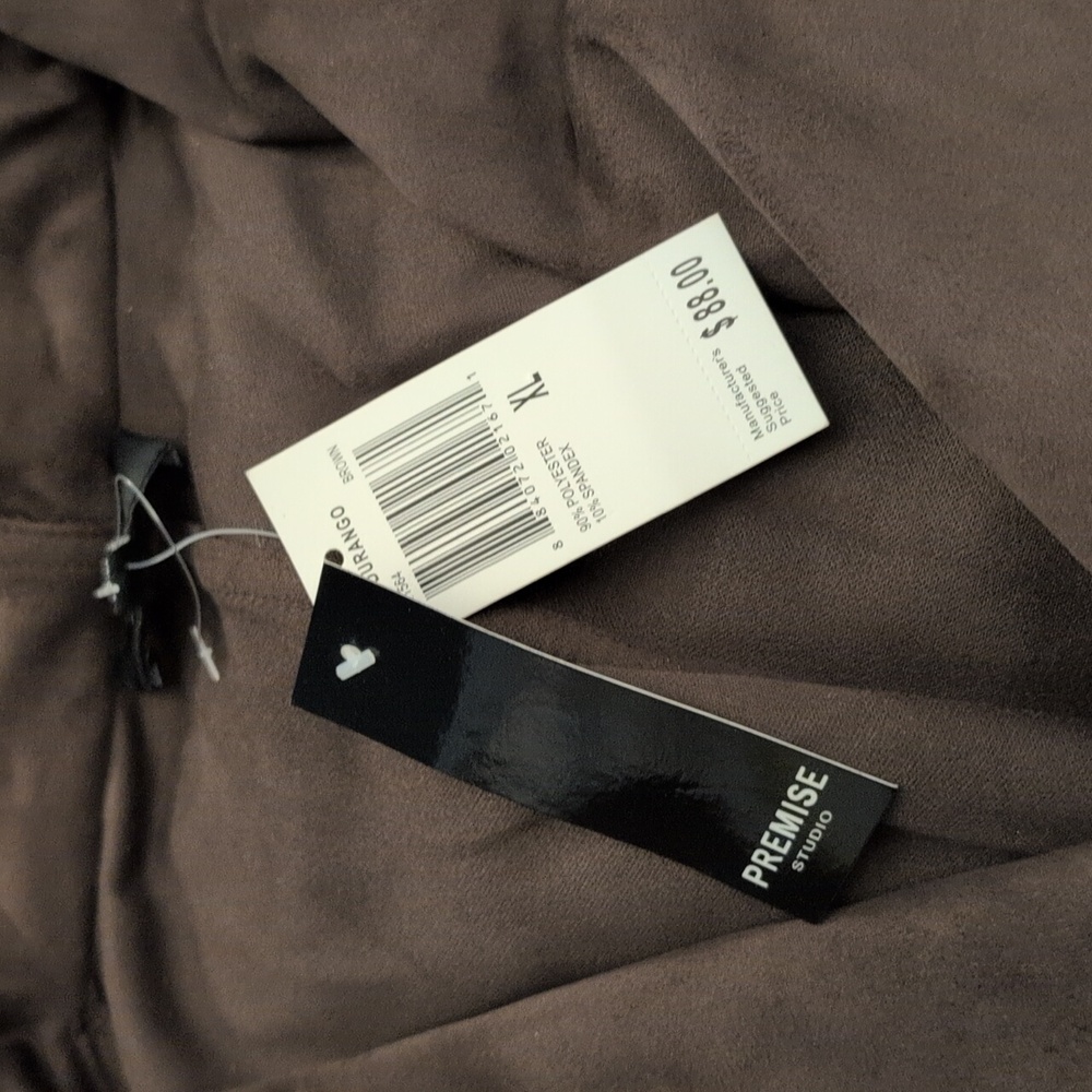 Brown Suede Cardigan Size XL - Picture 3 of 12